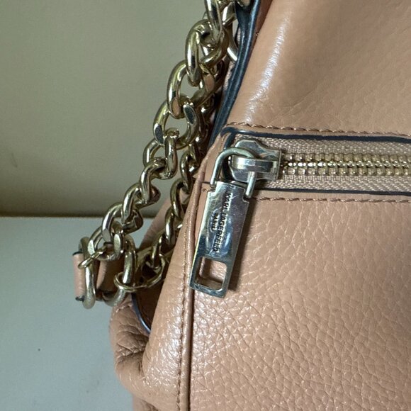 KARL LAGERFELD Triple Compartment Chain Shoulder Bag Beige Vegan Leather - Picture 7 of 14